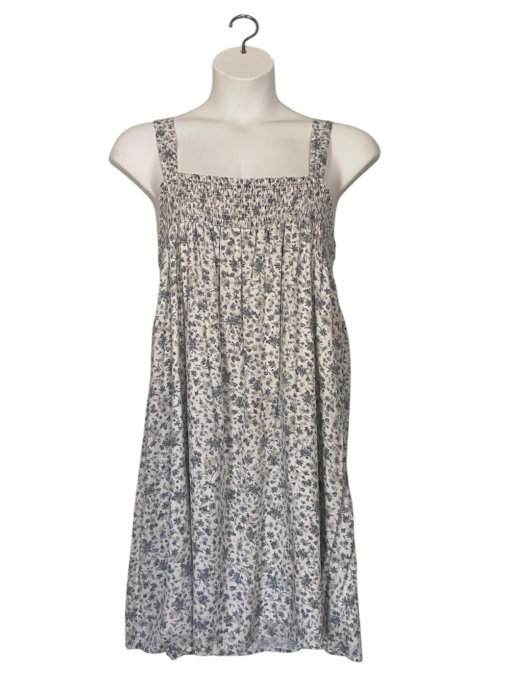 Gilli Blue Floral Smocked Sleeveless Dress Womens Plus Size 3X NWT Cottagecore